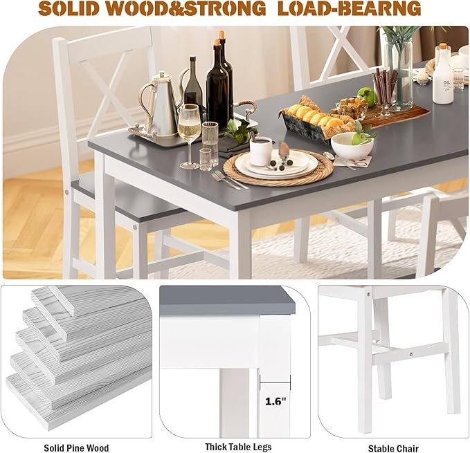 soges 5 Pieces Dining Table Set - Image 9