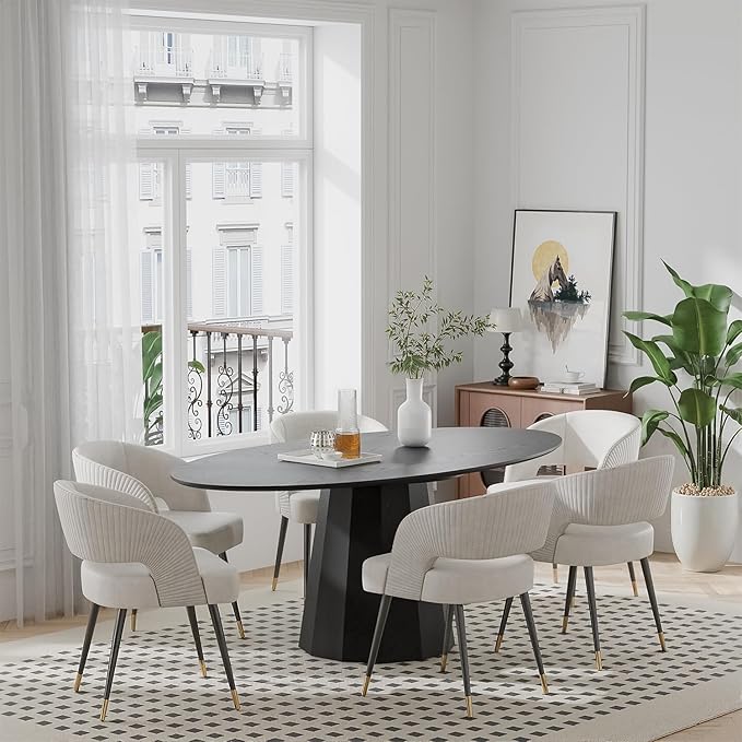 Casaphoria 67" Oval Dining Table, Modern Wood Kitchen Table - Image 9