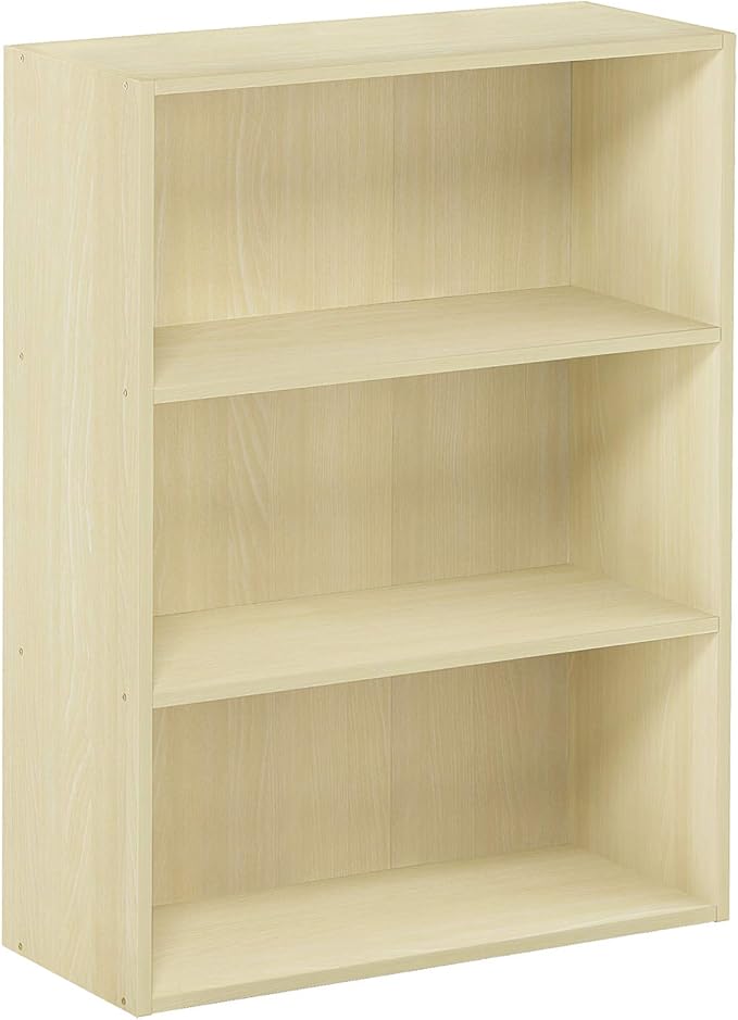 Furinno Pasir 3-Tier Open Shelf Bookcase, Steam Beech - Image 7