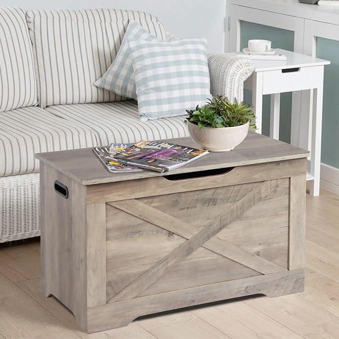 Storage Chest, Wooden Storage Bench, Entryway Shoes Bench - Image 7
