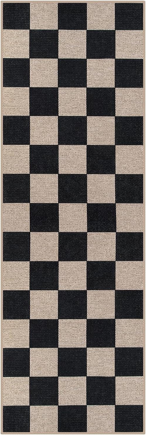 Lahome Checkered Easy Jute Runner Rug, 2x6 Kitchen Runner Rug Non Slip Washable - Image 8