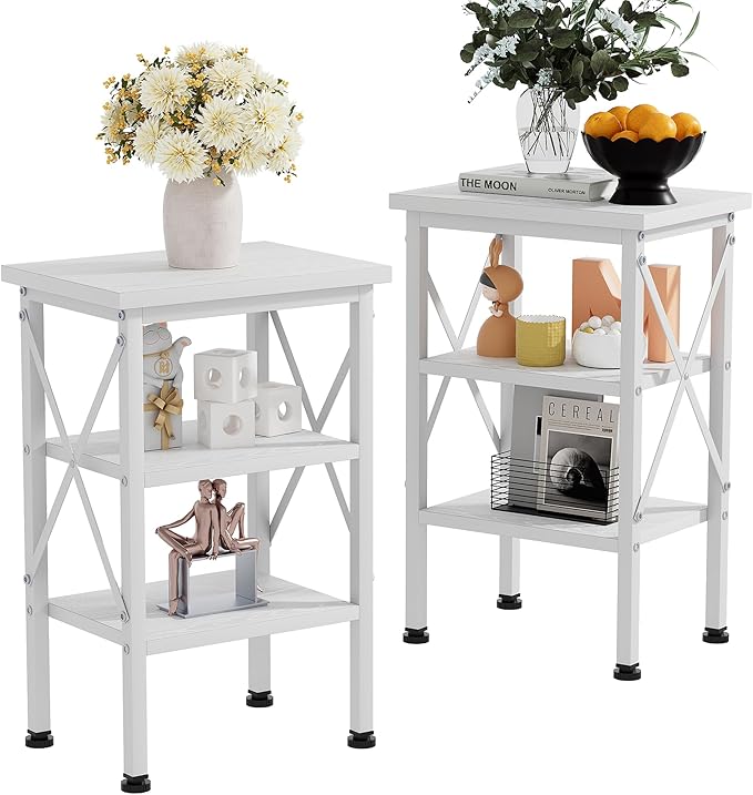 VECELO Modern Nightstands X-Design Side End Table Night Stand by VECELO