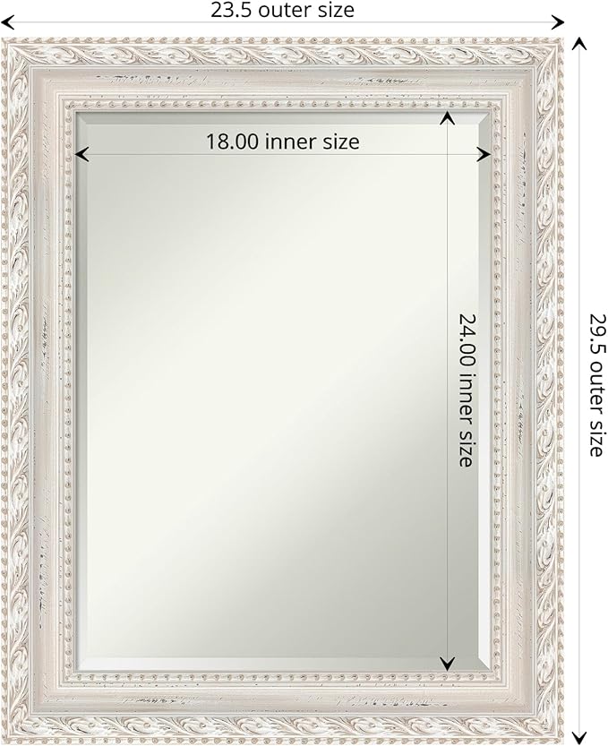 Amanti Art White Bathroom Mirror - Image 4