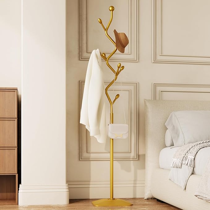 Tree-shaped coat rack stand, Metal coat tree by uniquefurnituremodernstyle