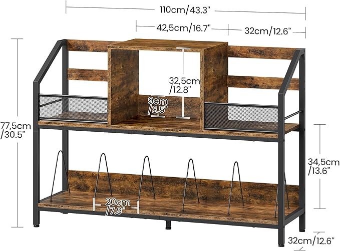 Large Record Player Table, Holds up to 400 Albums, Medieval Rustic Vinyl Record - Image 7