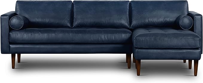 POLY & BARK Napa Furniture, Right Facing Sectional Sofa, Midnight Blue by POLYBARK