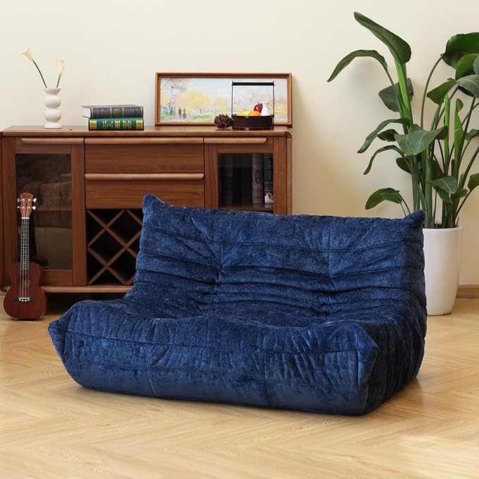 N&V Fireside Chair, Mid Century Armless Floor Sofa, Soft Premium Chenille Floor by NV