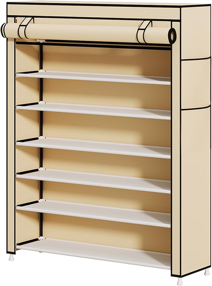 Calmootey 7 Tier Shoe Rack Organizer to Hold 35 Pairs, Portable Shoe Shelf - Image 6