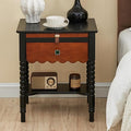 Uniclinens Mid Century Modern Nightstand Two-Tone Bedside Table by Uniclinens