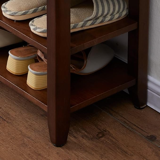 Shoe Bench with Storage for Entryway, Shoe Rack Bench with 3-Tier Organizer - Image 5