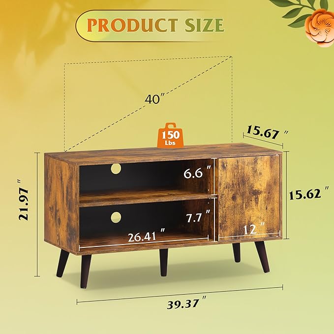 WLIVE TV Stand for 43 Inch TV, Small Entertainment Center - Image 3