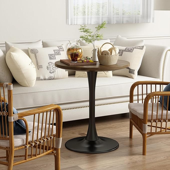 Round Table Modern Dining Table Tulip Round Kitchen Table Mid Century Wooden - Image 3