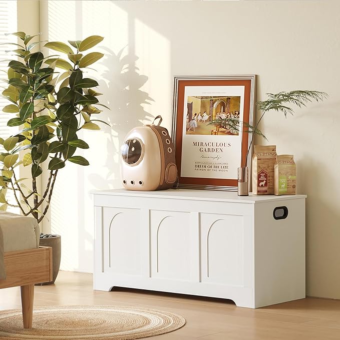 DINZI LVJ Storage Chest, 39.4”Wooden Storage Box - Image 2