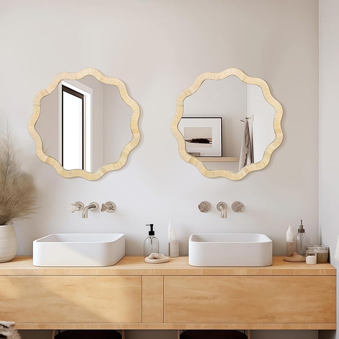 ULIKE Rattan Mirror for Wall, Bathroom 30 Inch Rustic Farmhouse Wall Decor - Image 5