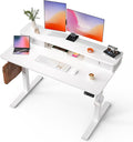 48x24 Inch Standing Desk with Double Drawers, C-Clamp Mount Compatible by FiCiHi