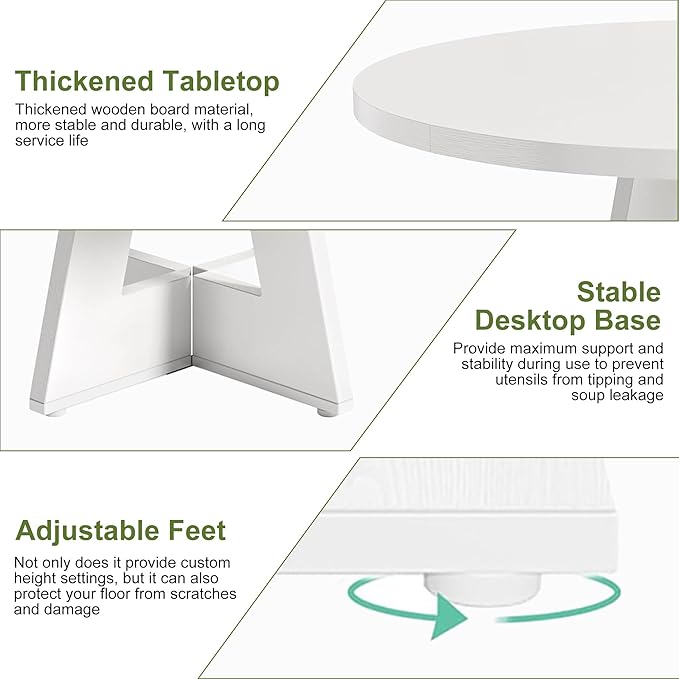 NicBex 47-Inch Round Dining Table - Image 3