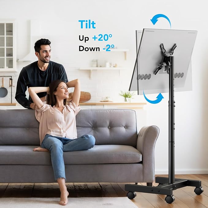 AX WABER Mobile TV Floor Stand for 13-50 inch LCD LED Flat/Curved Panel Screen - Image 3