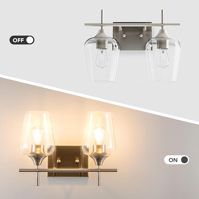 VONLUCE Bathroom Vanity Light, 2 Light Bathroom Light Fixture Over Mirror - Image 2