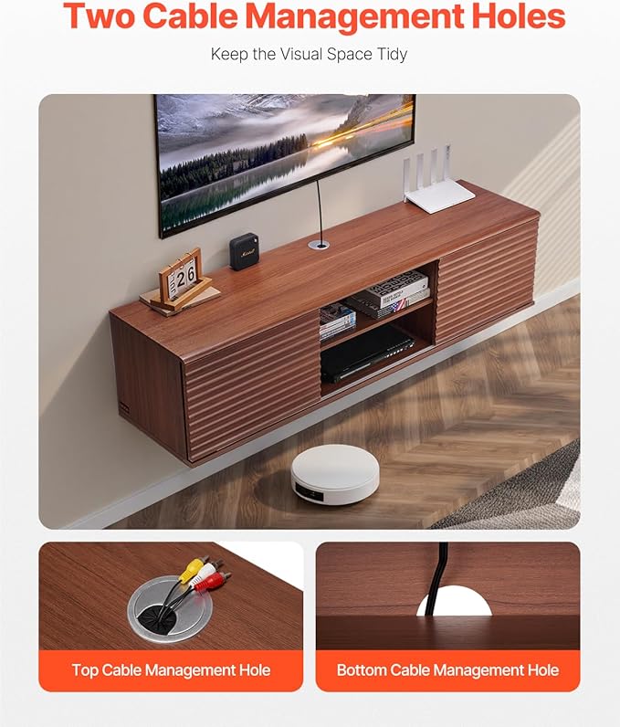 VEVOR Floating TV Stand, 2 Tiers Floating TV Shelf - Image 3