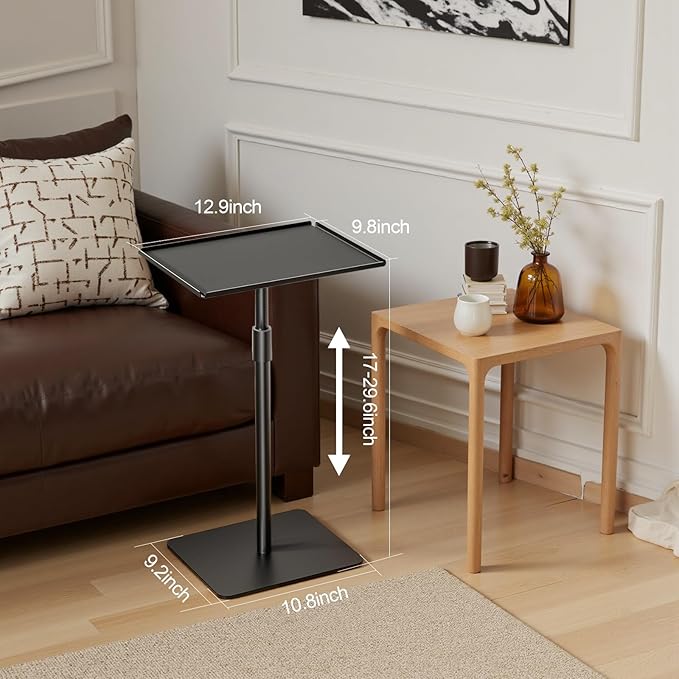Metal Sofa Side Table, Height Adjustable Tall Side Couch Tables, Small TV Tray - Image 3