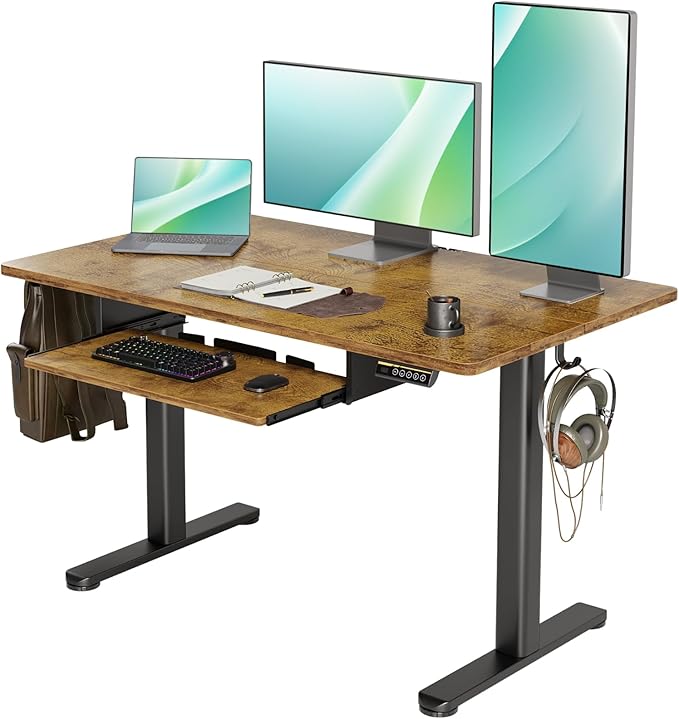YDN Standing Desk with Keyboard Tray, 48 Inch Height Adjustable Desk, 48inch by YDN