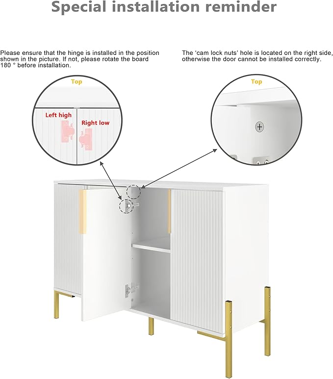 4 Doors Sideboard Buffet Cabinet - Image 3