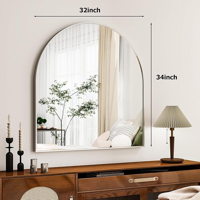 Arched Bathroom Mirror, 32x34 Inch - Image 6