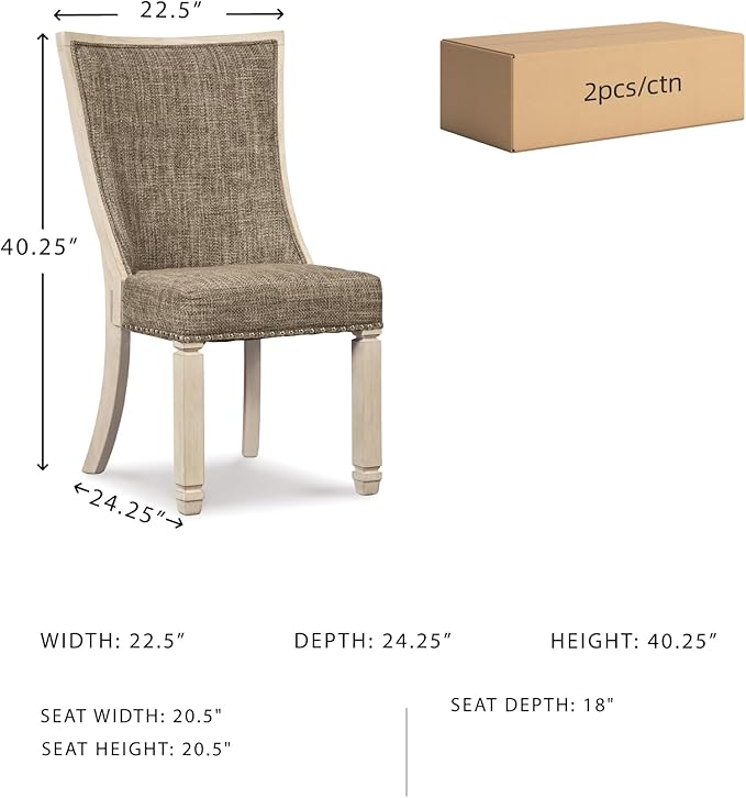 Signature Design by Ashley Bolanburg Modern Farmhouse Upholstered Dining Chair - Image 3