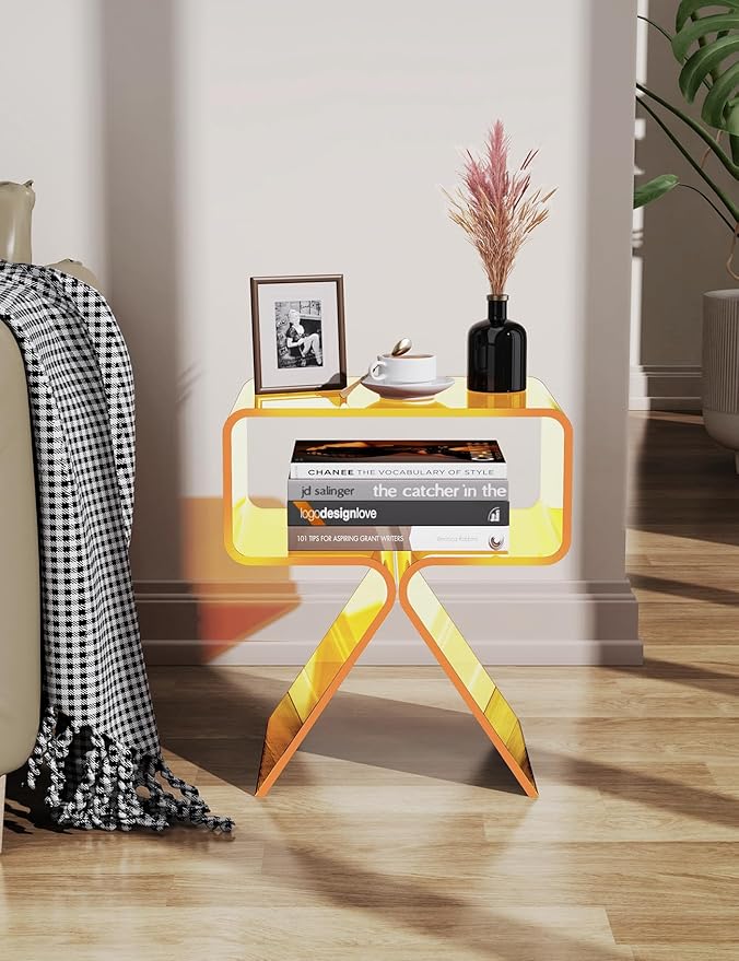 Acrylic Nightstand Side Table Modern Design Clear Home Decor Display End Table - Image 2