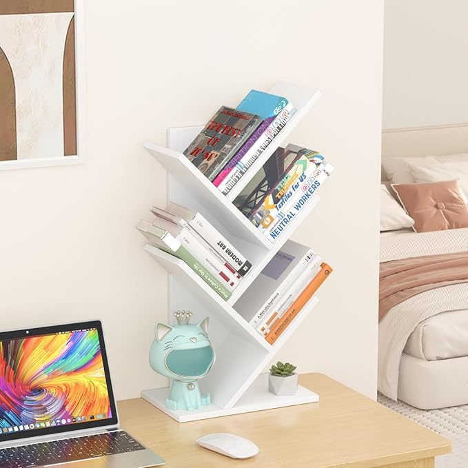 5 Tier Tree Book Shelf, Small Desktop Bookshelf - Image 2