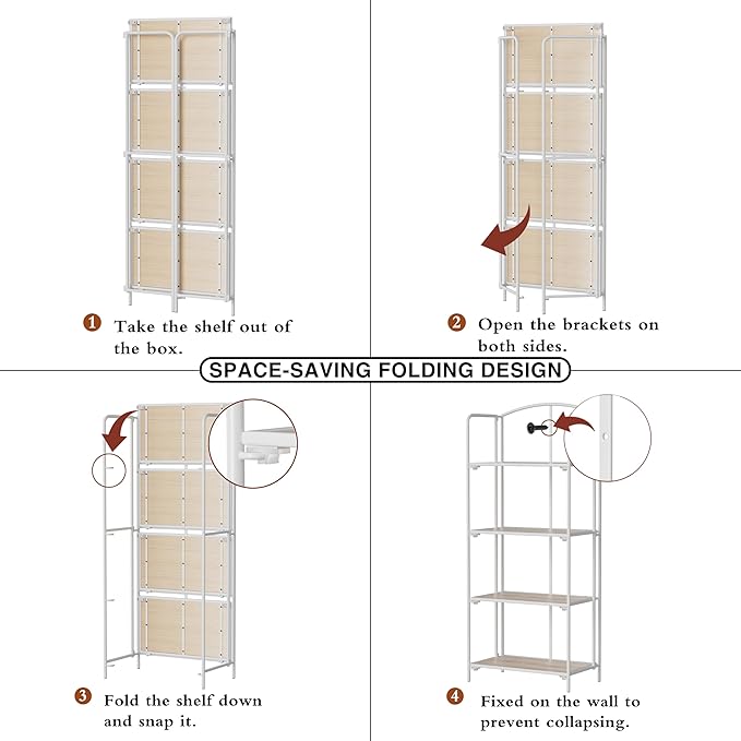Crofy No Assembly Folding Bookshelf - Image 6