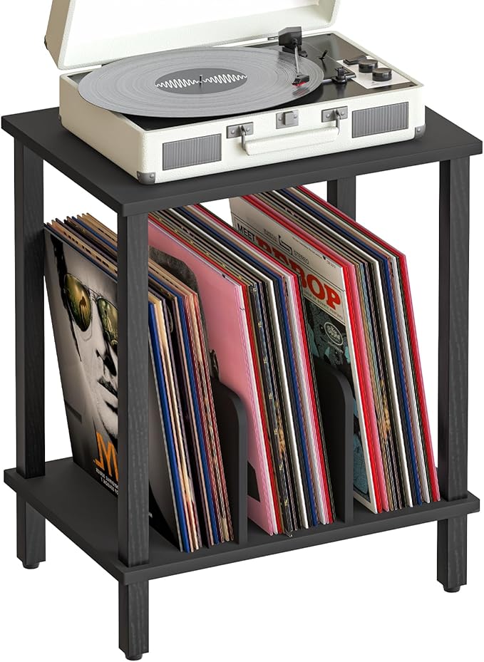 HOOBRO Record Player Stand, 2-Tier End Table, Vinyl Record Turntable Stand by HOOBRO