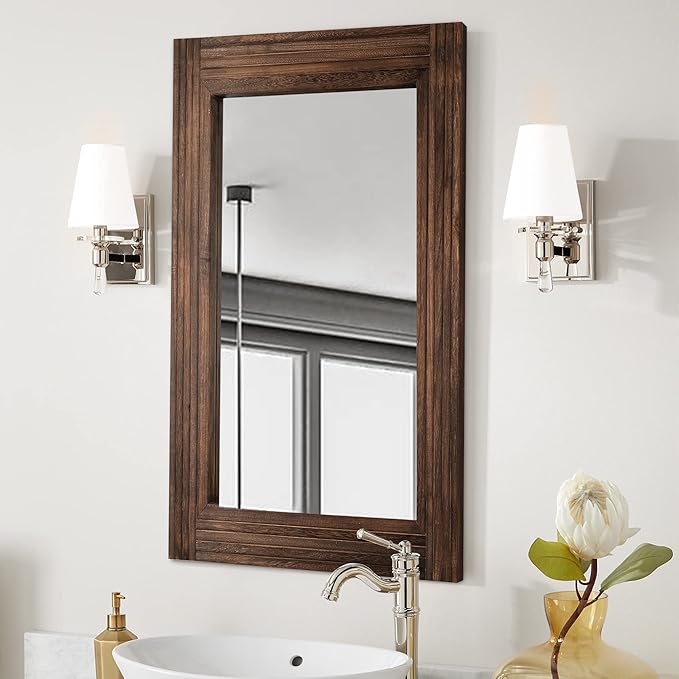 YOSHOOT Hand-Made Wooden Spliced Wall Mirror - Image 5