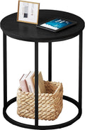 Yusong Round End Table, Nightstand Modern Bedside Table by Yusong