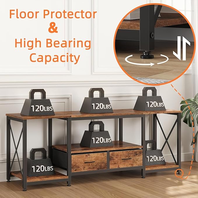 TV Stand with Fabric Drawer for 50 55 Inches TV - Image 4