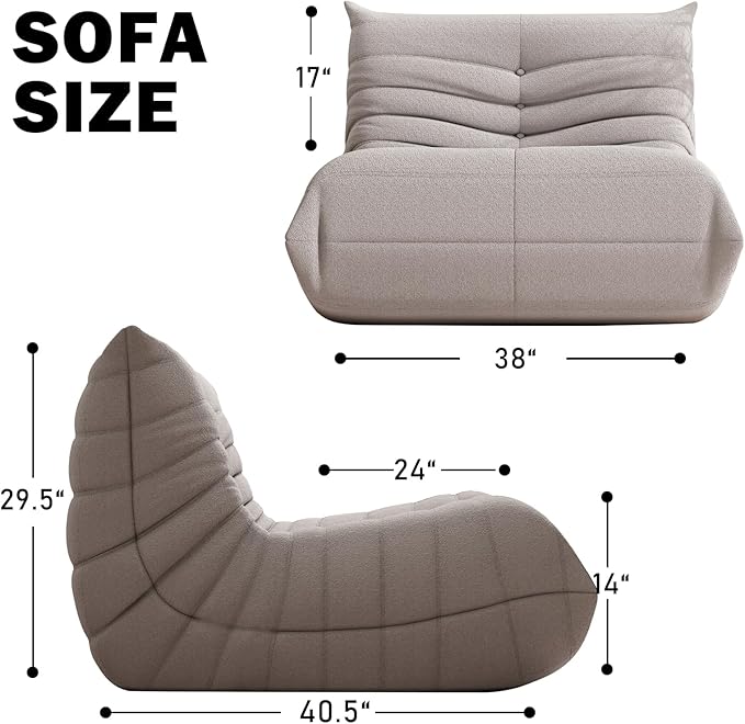 Bean Bag Chair, Fireside Chair Bean Bag Sofa Large Bean Bag Chair - Image 2