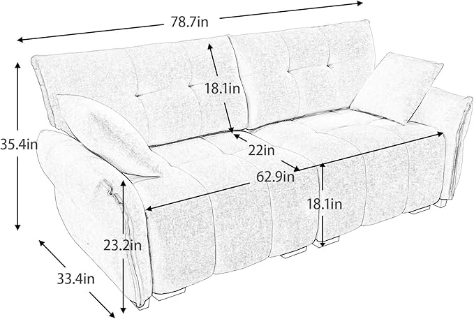 Modern Chenille Fabric 2-Seat Loveseat Sofa, Premium Upholstery Living Room - Image 2