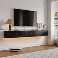 Retro Floating TV Console with 3 Doors, Wall Mounted TV Cabinet, Contemporary by Furninova