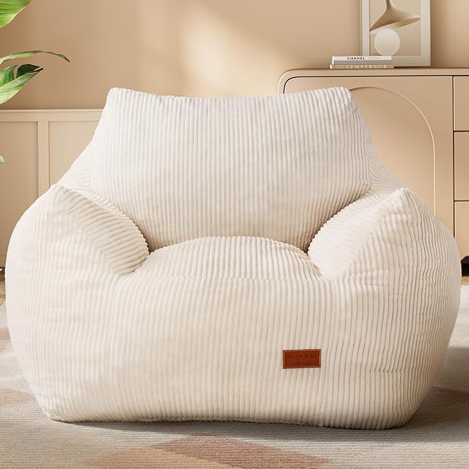 Big Bean Bag Chair for Adults & Kids, Ultra Soft Living Room Bean Bag by Vellorise