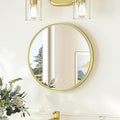 TokeShimi 16 in Round Gold Mirror Framed, 16 x 16 Shatterproof Circle Bathroom by RefinedBathroomAccessories