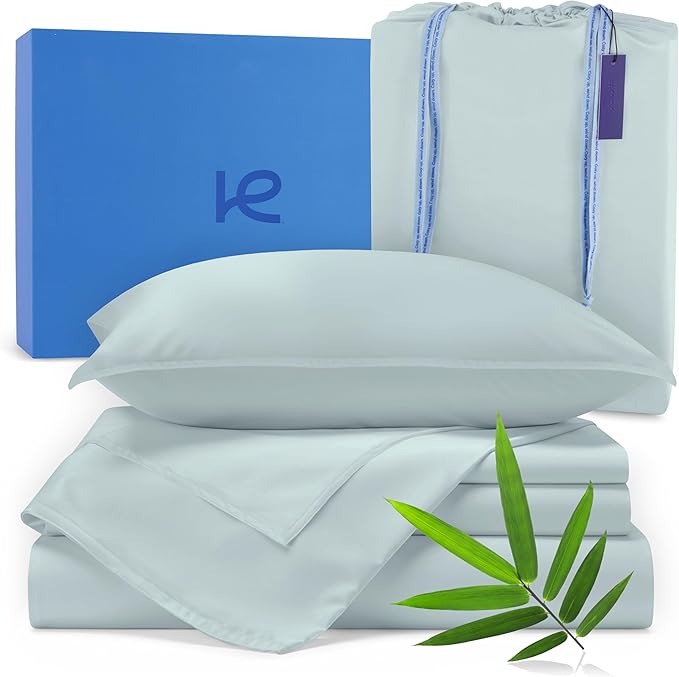 Kickoff Viscose Bamboo Sheets Queen Size 4-pc 100% Organic Bamboo Viscose Bed by KickoffHome