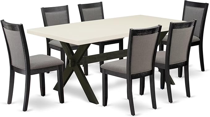 East West Furniture X627MZ650-7 7 Piece Dining Table Set Consist of a Rectangle by EastWestFurniture