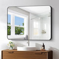 BONEWEI 30x40 inch Bathroom Mirror, Wall Mounted Bathroom Frame Vanity Mirror by BONEWEI