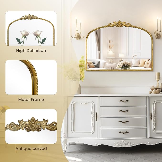 WallBeyond Gold Vintage Mirror - Image 3