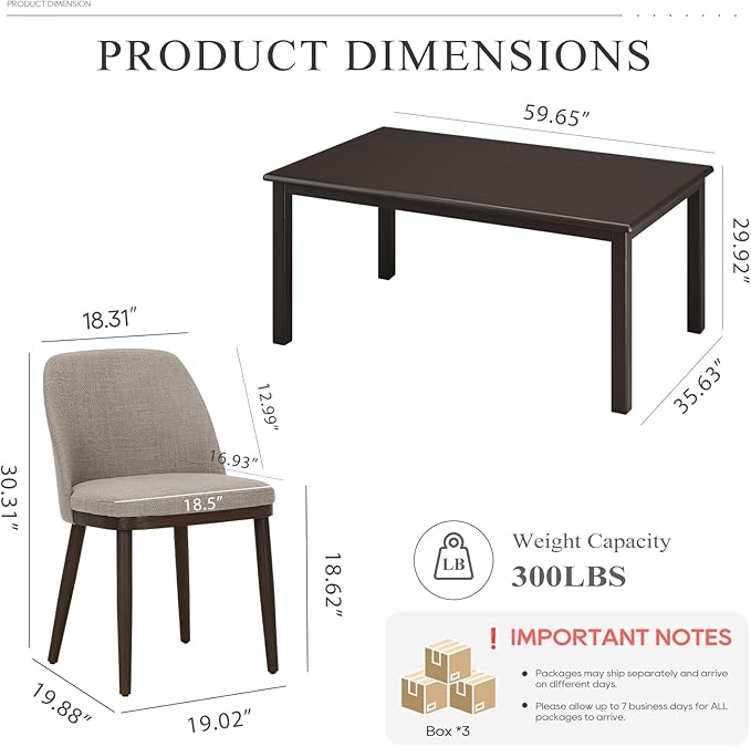 COLAMY 60 Inch Rectangular Kitchen Dining Table - Image 6