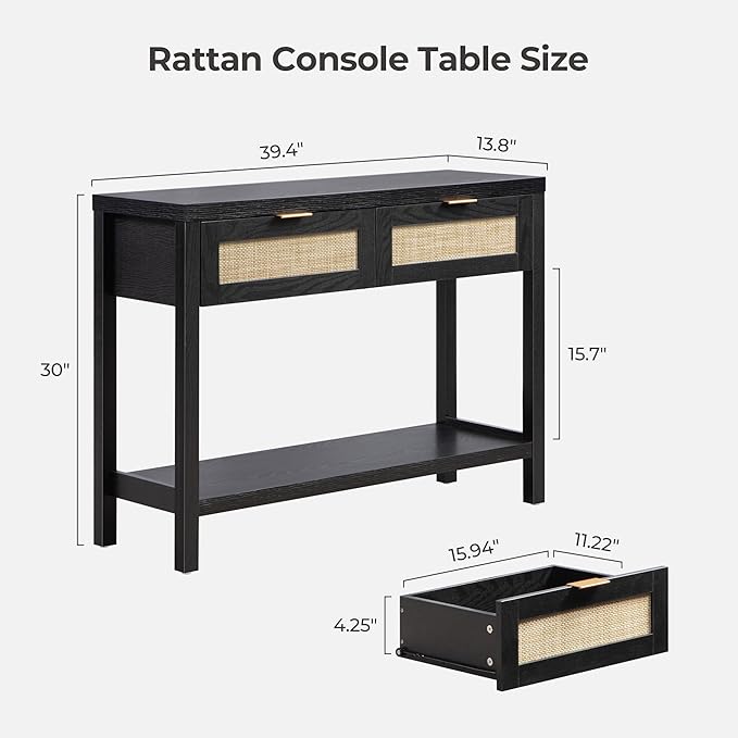 SICOTAS Black Console Table Set of 2 - Image 2