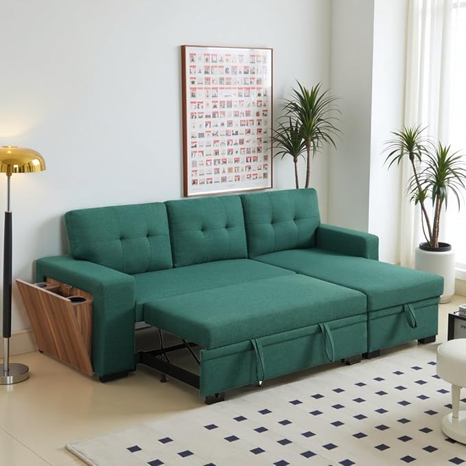 L-Shape Sofa Bed, Pull Out Sleeper Sofa - Image 6