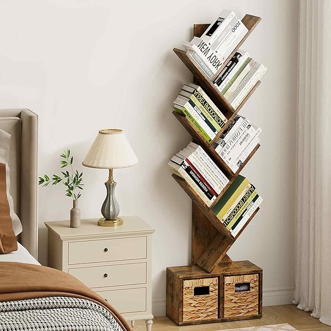 Vagusicc 6 Tier Tree Bookshelf, Small Bookcase - Image 7