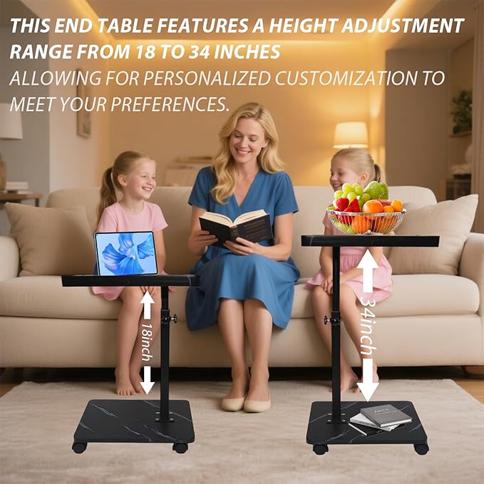 Simcat C Table End Table Adjustable Height, C Shaped Side Table - Image 6
