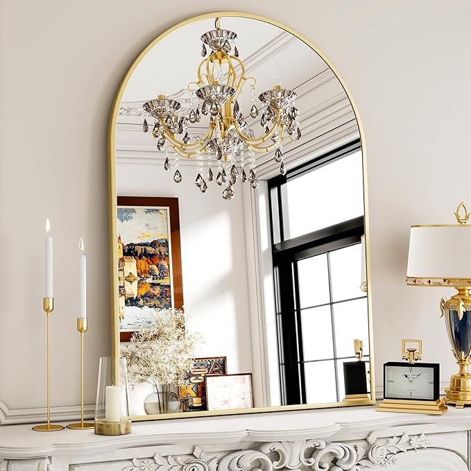 30x38 Inch Arched Bathroom Mirror by XRAMFY